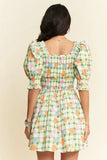 Plataz & Dani Fruits Printed Smocking Mini Dress DJPT