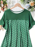 Plataz Dot Short Sleeve Lounge Dress DJPT