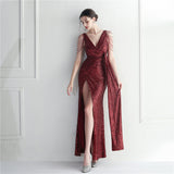 Plataz Beaded Socialite Car Model Long Evening Dress for Dinner HZ1007