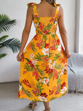 Plataz Floral Tie Shoulder Midi Dress DJPT