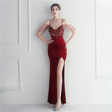 Plataz Velvet Sequined Annual Party Long Evening Dress ¨C Social HZ1007