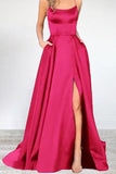Plataz Formal Solid High Opening U Neck Evening Dress HZ1007