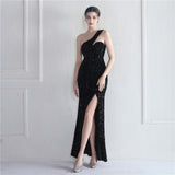 Plataz Bottom Sequin One Shoulder Fishtail Evening HZ1007
