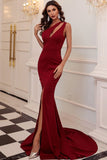 Plataz Slit Cut Out One Shoulder Mermaid Maxi Evening Dress - HZ1007