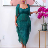 Plataz Dress Sequined Tassels Slim Fit Sexy Bridesmaid Dress HZ1007