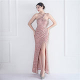 Plataz Bottom Sequin One Shoulder Fishtail Evening HZ1007