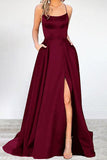 Plataz Formal Solid High Opening U Neck Evening Dress HZ1007