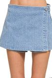 Plataz Wrap Front Skort Denim Shorts DJPT