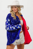 Plataz American Flag Sequin Snap Down Shirt DJPT