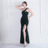Plataz Bottom Sequin One Shoulder Fishtail Evening HZ1007
