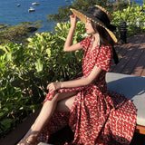 Plataz Floral Dress To Ankle Long Thin Temperament Big French Holiday Chiffon Dress Girl