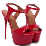 Plataz Stage Fine High Heel Sandals 16CM Ultra-High Heel Waterproof Table Large Size Women's Shoes Women Sandals High Quality Shoes