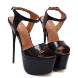 Plataz Stage Fine High Heel Sandals 16CM Ultra-High Heel Waterproof Table Large Size Women's Shoes Women Sandals High Quality Shoes