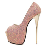 Plataz Waterproof Table Fish Mouth Fine High Heel Squint Wedding Shoes Hate High Banquet Sandals Woman High Quality Shoes