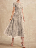 Plataz Scoop Tea-Length Tulle Lace Mother of the Bride HZ1007
