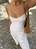 Plataz Pink Spaghetti Strap Backless Sheer Big Swing Chic Maternity Maxi Dress Maternity