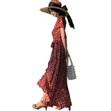 Plataz Floral Dress To Ankle Long Thin Temperament Big French Holiday Chiffon Dress Girl