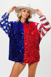 Plataz American Flag Sequin Snap Down Shirt DJPT