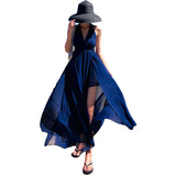 Plataz Seaside Resort Beach Dress 2025 New Skinny Back Hanging Neck Dress Red Open Fork Dress Fairy