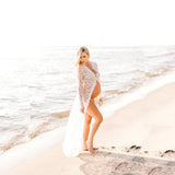 Plataz Pregnant Woman Shoots Photo Lace Dress Pregnant Woman Before Opening Lace Drag Dress 8849 Maternity