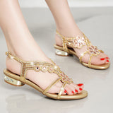 Plataz Sandals Women's Summer 2025 New Water Drill With Anti-Slip Flat Shoes Fairy Wind Sandals Wear High Quality Shoes