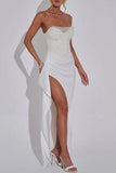 Plataz Prom Sequins Slit Ruched Off Shoulder Evening HZ1007
