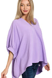 Plataz Woven Airflow V-neck Puff Half Sleeve Top DJPT