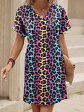 Plataz Print V-Neck Casual Dress DJPT