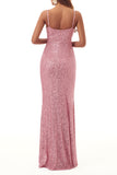 Plataz Formal Solid Sequins V Neck Evening Dress HZ1007