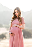 Plataz Spelling Pregnant Woman's Dress By Sexy Loose Tailings Short Sleeves Pregnant Dress 1980 Maternity
