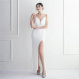 Plataz Beading Sling Party Sequined Dress Long Banquet Slim Fit Evening Dress HZ1007