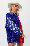 Plataz American Flag Sequin Snap Down Shirt DJPT