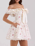 Plataz Floral Lace Trim Mini Dress DJPT