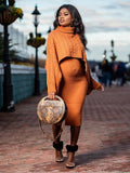 Plataz Solid Color Knitting 2-in-1 Bodycon Baby Shower Maternity Sweater Midi Dress Maternity