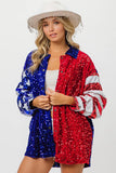 Plataz American Flag Sequin Snap Down Shirt DJPT
