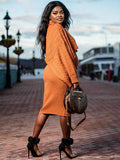 Plataz Solid Color Knitting 2-in-1 Bodycon Baby Shower Maternity Sweater Midi Dress Maternity