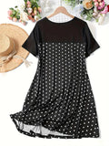 Plataz Dot Short Sleeve Lounge Dress DJPT