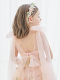 Plataz Sleeveless Floral Embroidered Tulle Toddler Flower Girl HZ1007