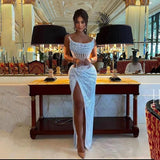 Plataz Crystal Beaded Backless Dress Party Prom HZ1007