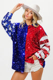Plataz American Flag Sequin Snap Down Shirt DJPT
