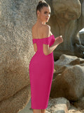 Plataz Dress Evening Dress off-Shoulder Elegant Dress Hip Stretch off-Shoulder Party HZ1007