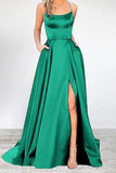 Plataz Formal Solid High Opening U Neck Evening Dress HZ1007