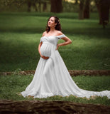Plataz Women's Lace With Spinning Pregnant Women Floating Tail Fluttering Sleeves Photography Dress 1110 Maternity