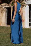 Plataz Formal Solid Fold V Neck Evening Dress HZ1007