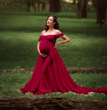Plataz Women's Lace With Spinning Pregnant Women Floating Tail Fluttering Sleeves Photography Dress 1110 Maternity