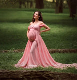 Plataz Women's Lace With Spinning Pregnant Women Floating Tail Fluttering Sleeves Photography Dress 1110 Maternity