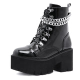 Plataz Large-Size Women's Shoe Chain New Thick-Soled Waterproof Table Women's Shoes Thick High Heel Short Boots High Quality Shoes