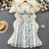 Plataz A line Spaghetti Straps Flower Dress Women Evening Dress HZ1007