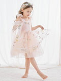 Plataz Sleeveless Floral Embroidered Tulle Toddler Flower Girl HZ1007