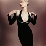 Plataz Rhinestone Bandage Long Sleeve Fall Prom HZ1007